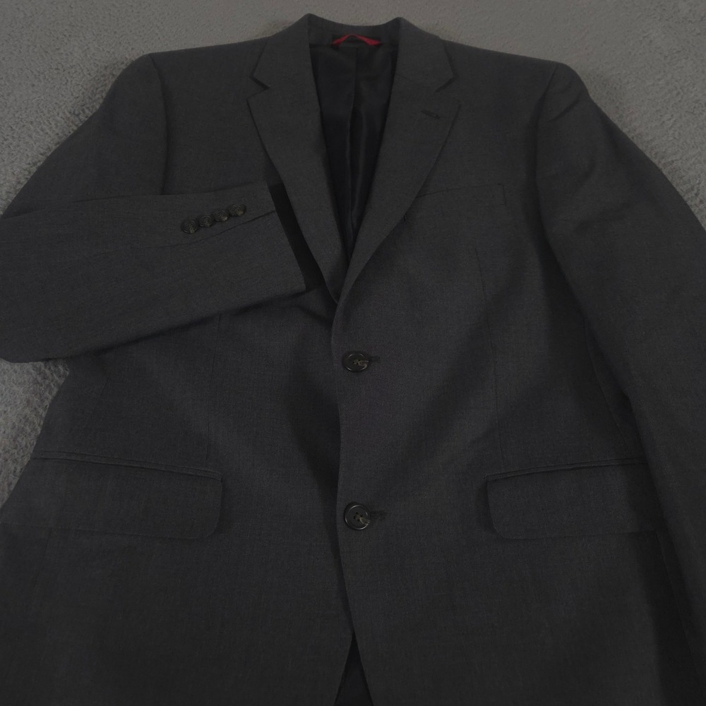 Chaps Sport Coat Mens 40R Charcoal Slim Fit Poly Rayon Two Button Notch Lapel